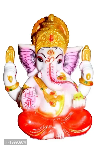ATUT Ganesh Murti, Idol for Car Dashboard in Small Size in Multicolour, Unbreakable - 14 cm