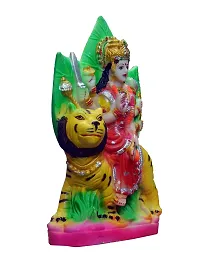 ATUT Maa Durga Sherawali with Her Sawari Tiger Figurine, Unbreakable (Multicolour, Very Big in Size, 25 cm)-thumb2