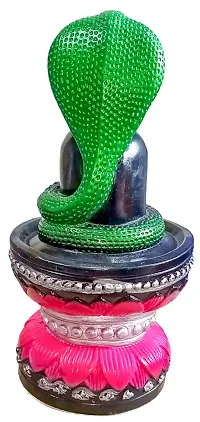 ATUT Shivling Idol in seshnag for Home puja, in Very Big Size, Black Colour, Made up PVC, Rubber and Unbreakable- 28 cm-thumb3