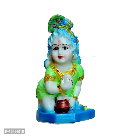 ATUT Makhan Chor Krishna Idol in Very Beautiful Design, in Medium Size, Unbreakable- 18 cm