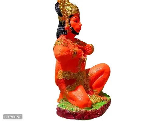 ATUT Hanuman Ji Statue , Bajaranbali, Unbreakable - Orange-20cm-thumb3