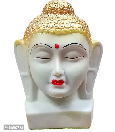 ATUT Gautam Buddha Statue for Home Decor , for showpiece , Unbreakable. Slightly Gold Colour. in Big Size 16cm