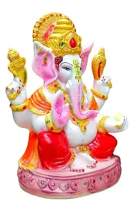 ATUT Polyvinyl Chloride Very Big Size Ganesha Idols (Multicolour, 30cm)-thumb1