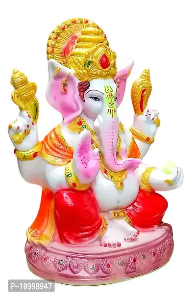 ATUT Polyvinyl Chloride Very Big Size Ganesha Idols (Multicolour, 30cm)-thumb2