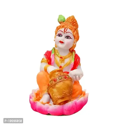 ATUT Lord Krishna Makhan chor, Decorative Krishna Murti, Idol , Magnificent Colour, Unbreakable- 15.5cm