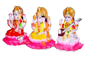 ATUT Presenting Laxmi, Ganesh, and Saraswati Idol in One Set, Multicolor , Pack of 3 , Unbreakable- 14CM-thumb3