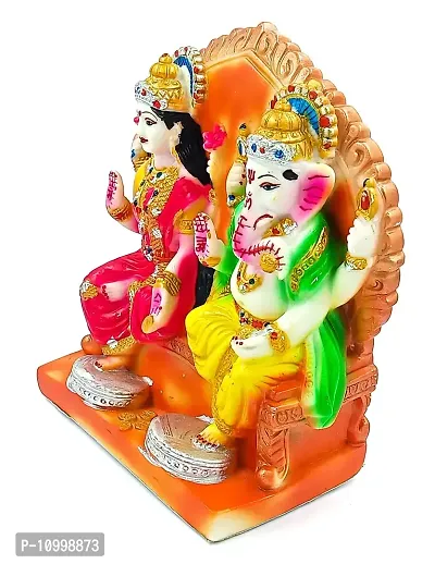 ATUT Lakshmi Ganesh Idol in Big Size, Multicolour, Made up of PVC , Unbreakable - 23 cm-thumb3