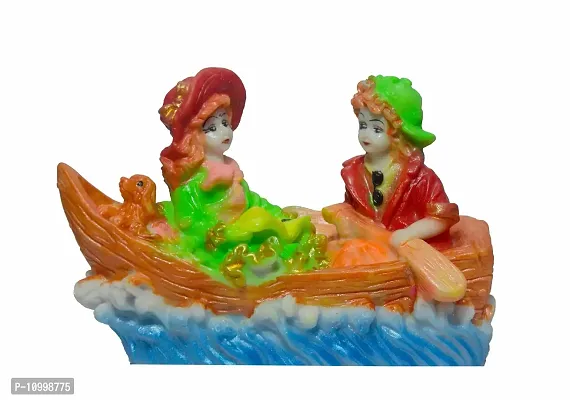 ATUT Love Couple Statue Showpiece in Ship, Multicolor, in Medium Size Unbreakable- 16 cm