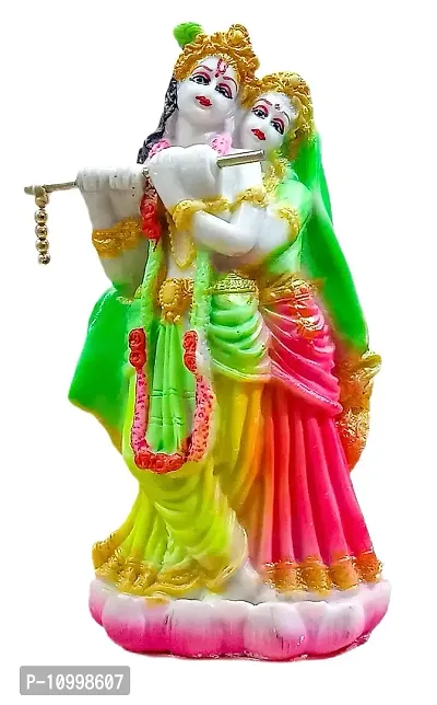 ATUT Unbreakable PVC Radha Krishna Idol (Medium Size - 19 cm, Multicolour)-thumb0