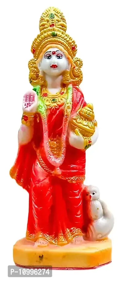 ATUT laxmi murti, Idol, Statue for Home Decor, in red Colour, Medium Size, Made up of PVC, Unbreakable- 18 cm