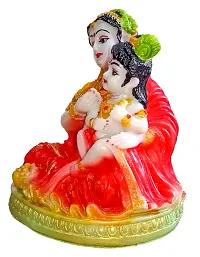 ATUT Unbreakable PVC & Rubber Maa Yashoda and Shri Krishna Murti, (Medium Size, 13 cm, Red)-thumb1