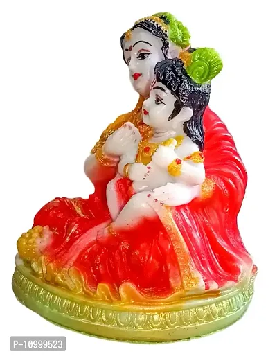 ATUT Unbreakable PVC & Rubber Maa Yashoda and Shri Krishna Murti, (Medium Size, 13 cm, Red)-thumb2