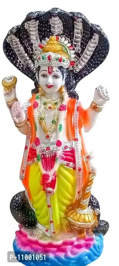 ATUT Vishnu Murti in Seshnag Idol, Multicolour, Made up of PVC,Rubber, in Very Big Size, Unbreakable- 30 cm