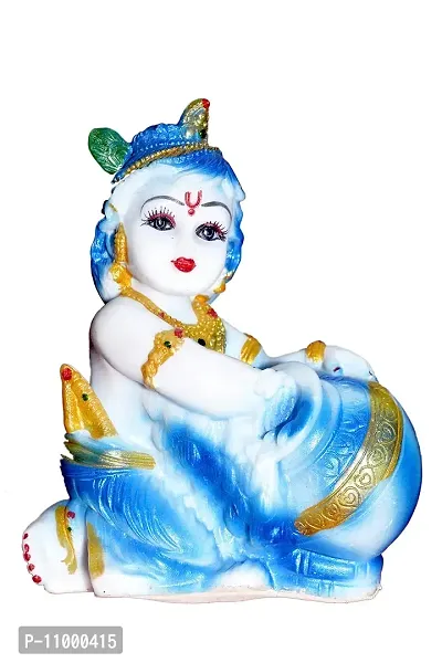 ATUT Krishna Makhan chor Murti, Decorative Idol for Home Decor, Unbreakable - 16 cm-thumb0