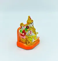 ATUT Unbreakable PVC Laxmi and Kuber Idol (Small Size - 9.5 cm, Multicolour)-thumb1