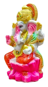 ATUT Ganesha murti, Idol, Statue Sit in Kamal, in Medium Size, Made up of PVC, UNBREAKANBLE- 14 cm-thumb2