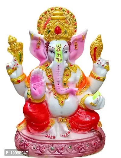 ATUT Polyvinyl Chloride Very Big Size Ganesha Idols (Multicolour, 30cm)