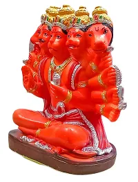 ATUT Unbreakable Eco Friendly PVC Panchmukhi Hanuman Idol (Medium Size - 25 cm, Red)-thumb1