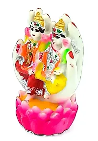 ATUT Lakshmi Ganesh Idol in Unique Style of Small Size, Multicolour, Made up of PVC, Unbreakable - 13 cm-thumb1