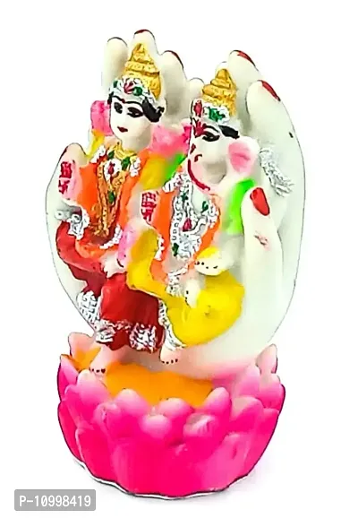 ATUT Lakshmi Ganesh Idol in Unique Style of Small Size, Multicolour, Made up of PVC, Unbreakable - 13 cm-thumb2