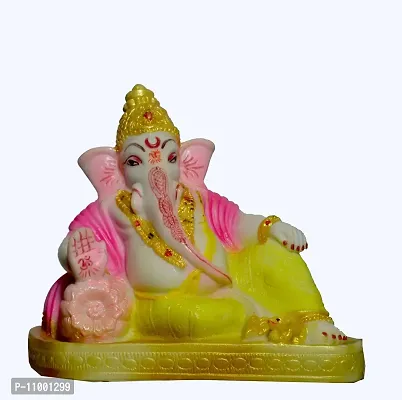 ATUT Ganesh Idol, Murti in Big Size, in Multicolor, for Home Temple, Unbreakable- 20 cm