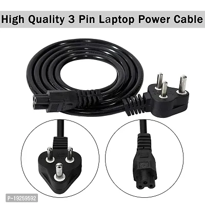 Power Cord for Laptop  / 3 Pin Laptop Power Cable Universal Replacement for Laptop Charger / Adapter-thumb3