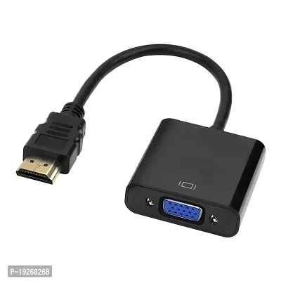 HDMI to VGA Adapter/Connector/Converter Cable 1080P (Male to Female) for Media Players, Xbox, Projector, Computer, Laptop, TV  More | Full HD Resolution | Compact Design | Black-thumb0