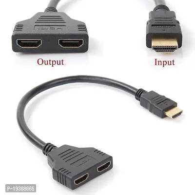 HDMI Splitter Adapter Cable HDMI Splitter 1 in 2 Out HDMI Male to Dual HDMI Female (HDMI Y Cable)-thumb0