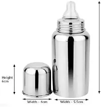 Ojas Fashion Stainless Steel 250 ml Baby Feeding Bottle with hot case Cover for Kids-thumb2