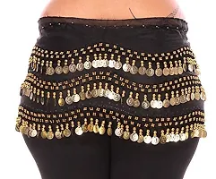 Ojas Fashion Women's Premium Belly Dance Chiffon Hip Scarf Wrap Belt with 128 Ring's Gold Coins (2 Pices Combo)-thumb4
