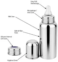 Ojas Fashion Stainless Steel 250 ml Baby Feeding Bottle with hot case Cover for Kids-thumb1