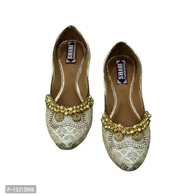 Punjabi Handicrafts Women Golden color Bellies For Girls-thumb0