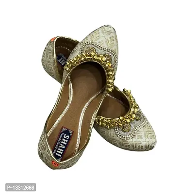 Punjabi Handicrafts Women Golden color Bellies For Girls-thumb3