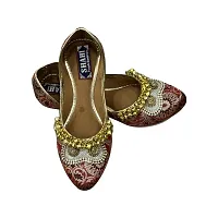 Punjabi Handicrafts Women Maroon Multi color bellies For Girls-thumb2