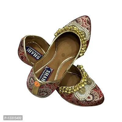 Punjabi Handicrafts Women Maroon Multi color bellies For Girls-thumb4