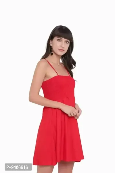 Casual Noodle Straps Women top (Red)-thumb0