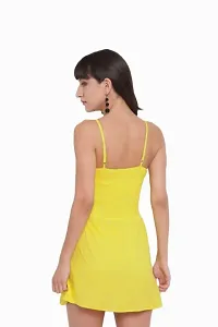 Casual Noodle Straps Women top (Yellow)-thumb1
