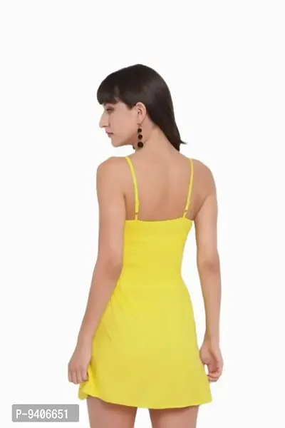 Casual Noodle Straps Women top (Yellow)-thumb2