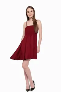 Casual Noodle Straps Women top (Maroon)-thumb1