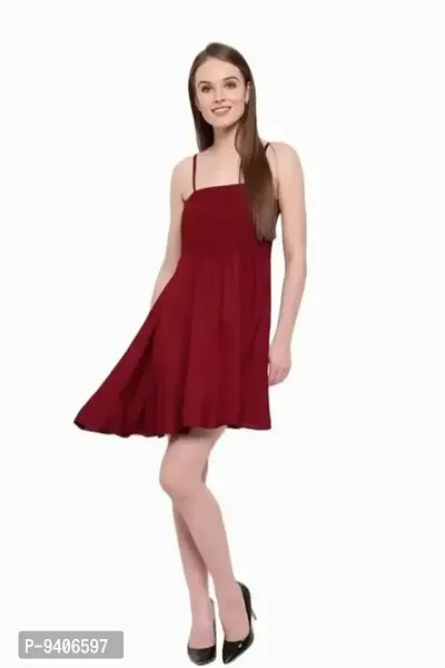 Casual Noodle Straps Women top (Maroon)-thumb2