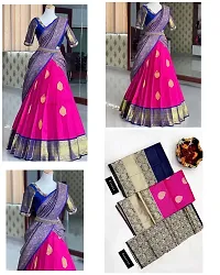 Stylish Pink Art Silk Jacquard Lehenga Choli Set for Women-thumb1