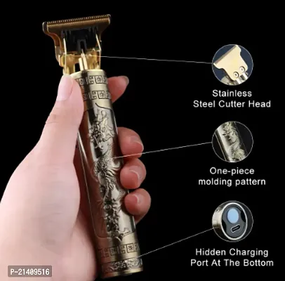 Hair Trimmer For Men Buddha Style Trimmer, Professional Hair Clipper, Adjustable Blade Clipper, Hair Trimmer and Shaver For Men, Retro Oil Head Close Cut Precise hair Trimming Machine(Golden)-thumb0