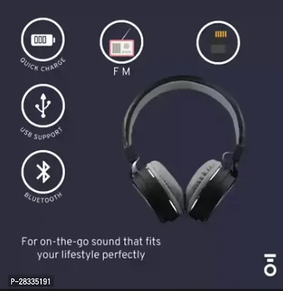 Elegant Black Over the Ear Wireless Bluetooth Headphones with Mic-thumb3