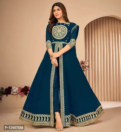 Buy Unstitched Georgette Gown anarkali Kurta Bottom Material Embroidered Online In India At Discounted Prices