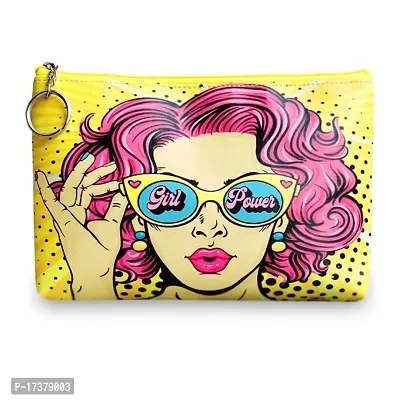 Girl's Power cosmetic organizer Pouch Pencil  Pen Purse for Girls PU Leather Pencil  Pen Case Big Pouch Bag Kids Gifts Pouch Zipper Bag. (Pack of1)-thumb0