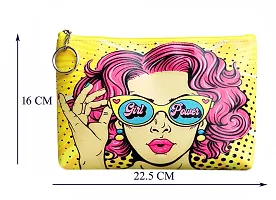 Girl's Power cosmetic organizer Pouch Pencil  Pen Purse for Girls PU Leather Pencil  Pen Case Big Pouch Bag Kids Gifts Pouch Zipper Bag. (Pack of1)-thumb1