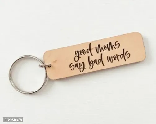 Stylish Wooden Printed Metal Hook Ring Key Chain