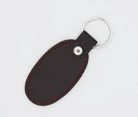 Stylish Black Leather with Metal Hook Ring Key Chains