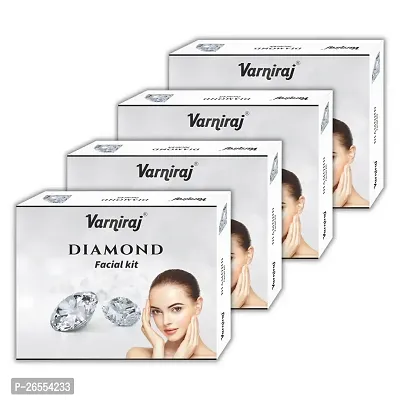 Varniraj Diamond Facial Kit | Instant glow at home with No Harmful Chemicals | Diamond Face kit for Men and Women (4 x 45 GM)