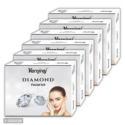 Varniraj Diamond Facial Kit | Instant glow at home with No Harmful Chemicals | Diamond Face kit for Men and Women (6 x 45 GM)